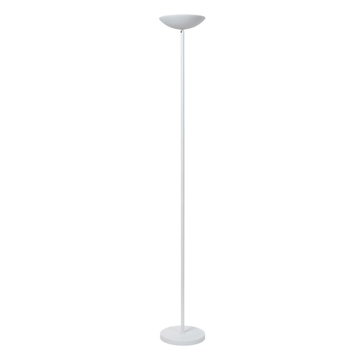 Hvid læselampe gulv modern, Zenith, 20W, 3000K LED, med beröringsdimmer