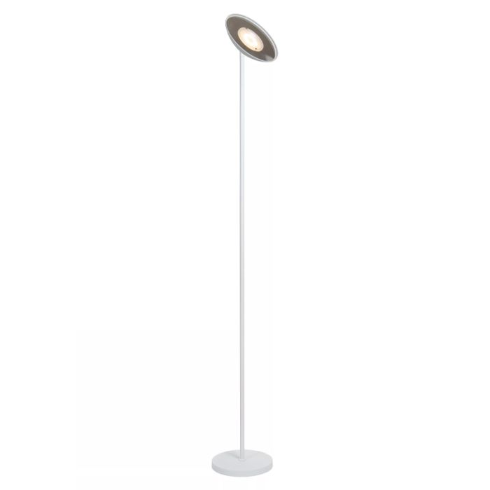 Hvid læselampe gulv modern, Zenith, 20W, 3000K LED, med beröringsdimmer