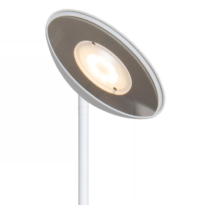 Hvid læselampe gulv modern, Zenith, 20W, 3000K LED, med beröringsdimmer
