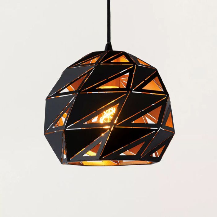 Sort pendler lampe modern, Malunga