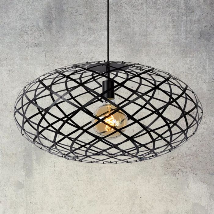 Sort pendel lampe spisebord modern, Wolfram