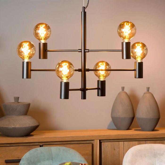 Sort pendler lampe modern, Leanne