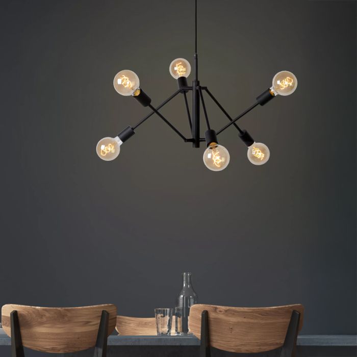 Sort pendler lampe modern, Lester