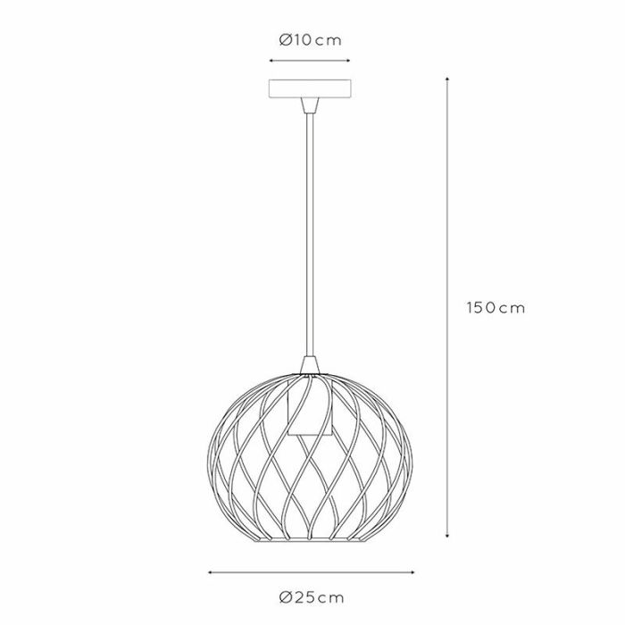 Sort pendler lampe klassisk, Danza