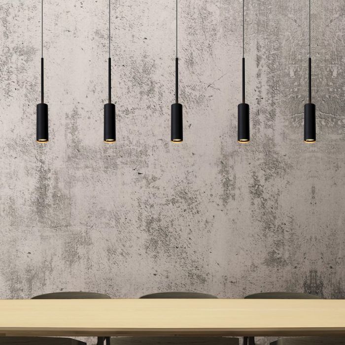 Sort pendler lampe modern, Tubule