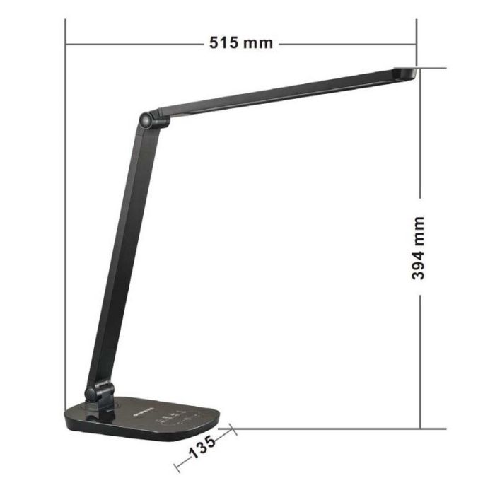 Sort skrivebordslampe modern, Vario, 8W, 2700K LED