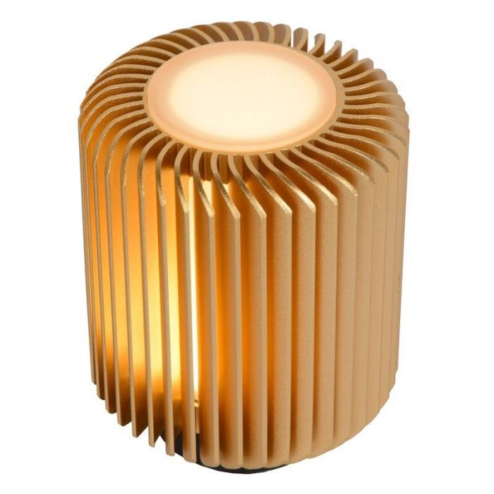Guld bordlampe modern, Turbin, 5W, 3000K LED, med brytare