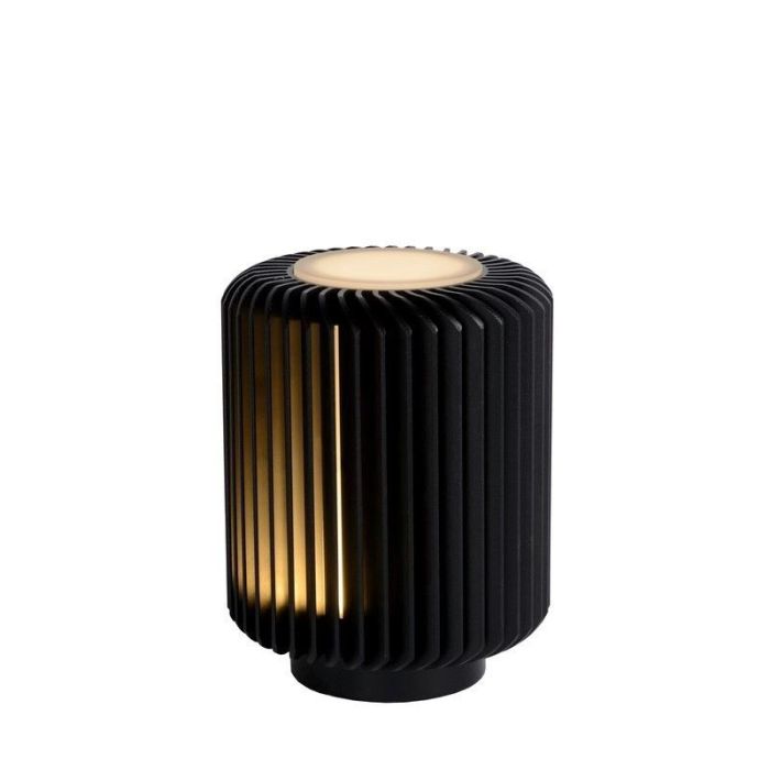 Sort bordlampe modern, Turbin, 5W, 3000K LED, med brytare