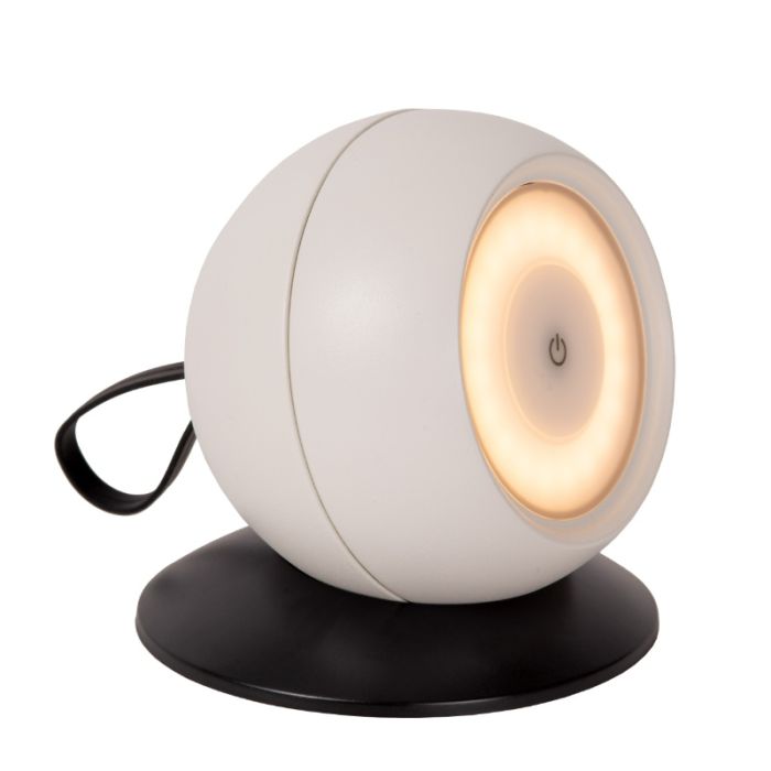 Hvid genopladelige væglampe modern, Lunex, 2W, 3000K LED, IP54, med brytare