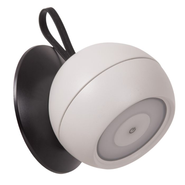 Hvid genopladelige væglampe modern, Lunex, 2W, 3000K LED, IP54, med brytare