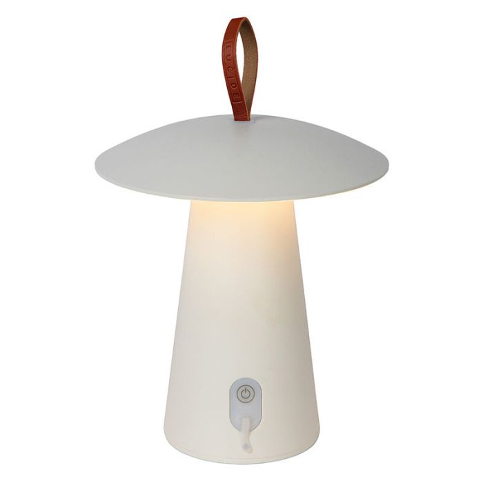 Hvid genopladelige udendørs bordlampe modern, La Donna, 2W, 2700K LED, IP54, med brytare