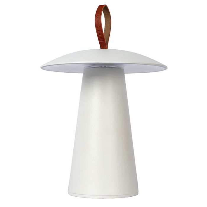 Hvid genopladelige udendørs bordlampe modern, La Donna, 2W, 2700K LED, IP54, med brytare