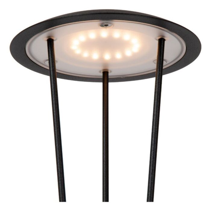 Sort genopladelige udendørs bordlampe modern, Renee, 2,2W, 2700K LED, IP54, med beröringsdimmer