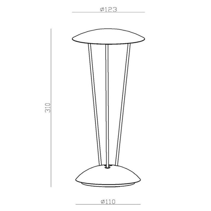 Sort genopladelige udendørs bordlampe modern, Renee, 2,2W, 2700K LED, IP54, med beröringsdimmer