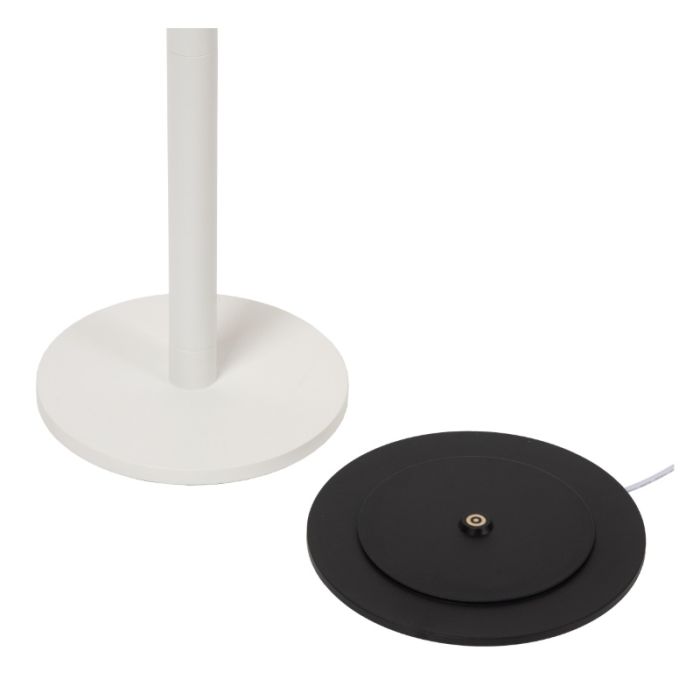 Hvid genopladelige gulvlampe modern, Antrim, 2,2W, 2700K LED, IP54, med beröringsdimmer