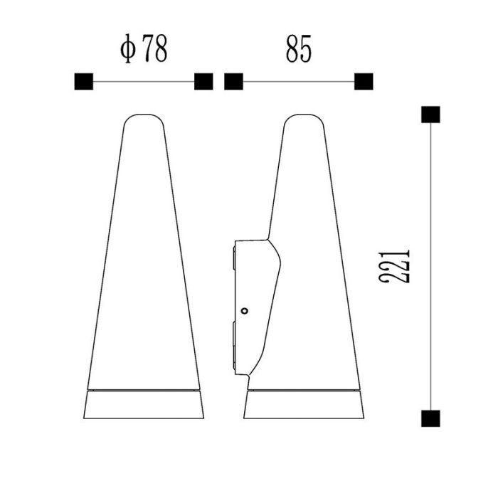 Antracit udendørslampe modern, Wizard, IP54