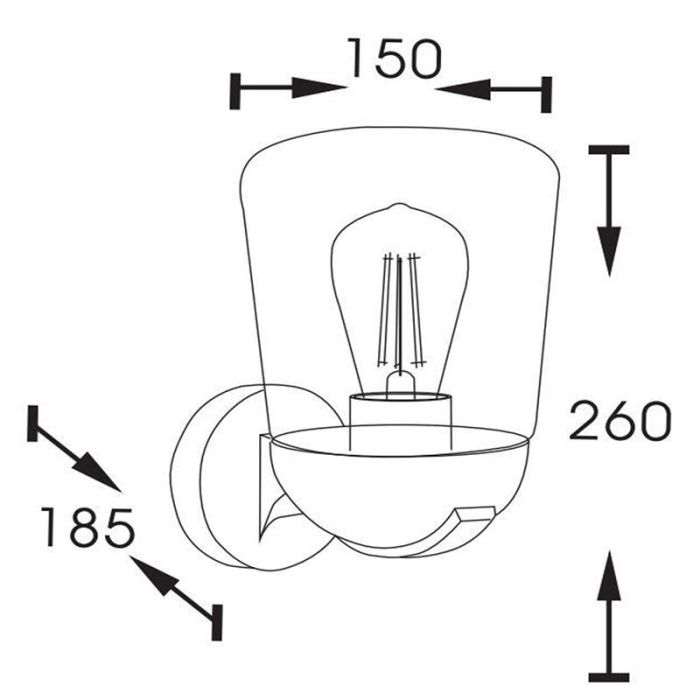 Sort udendørslampe klassisk, Tulsa, IP44