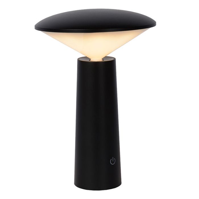 Sort udendørs bordlampe modern, Jive, 4W, varm til kold hvid justerbar LED, IP44, med brytare