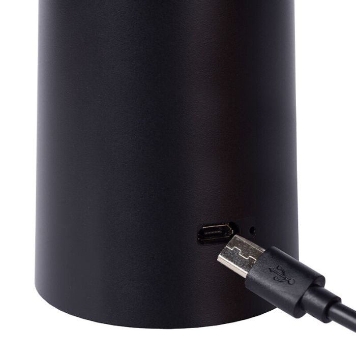 Sort udendørs bordlampe modern, Jive, 4W, varm til kold hvid justerbar LED, IP44, med brytare