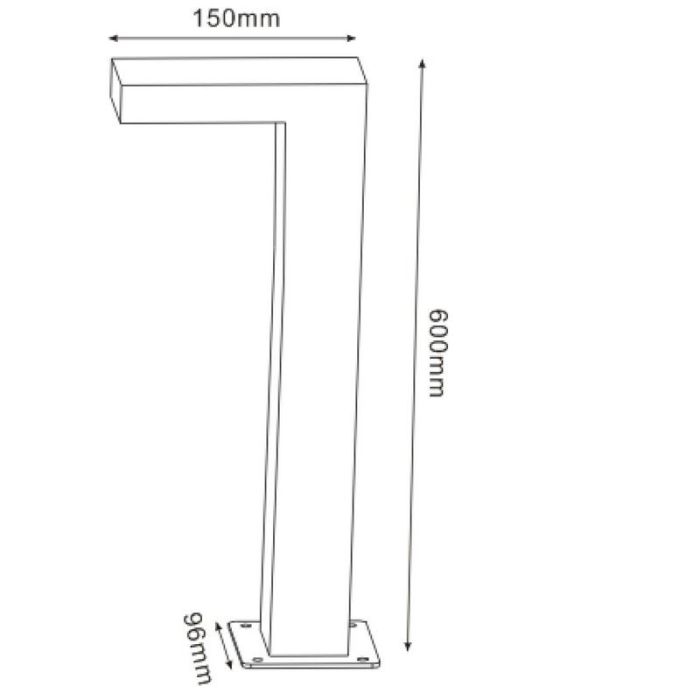 Antracit udendørslampe modern, Texas, 6W, 3000K LED, IP54