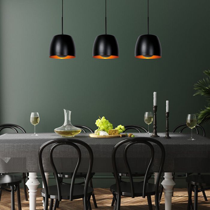 Sort pendler lampe klassisk, Nolan