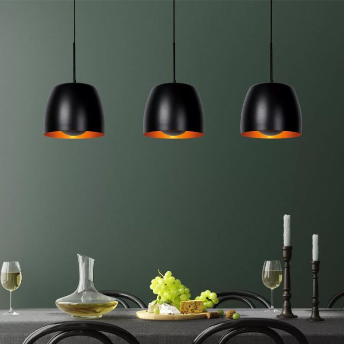 Sort pendler lampe klassisk, Nolan