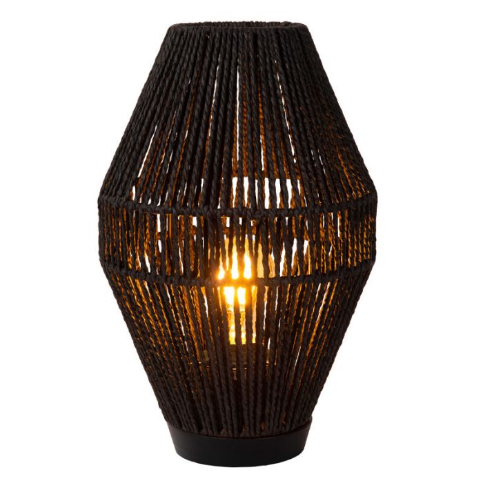 Sort bordlampe rustik, Cordulle, med brytare