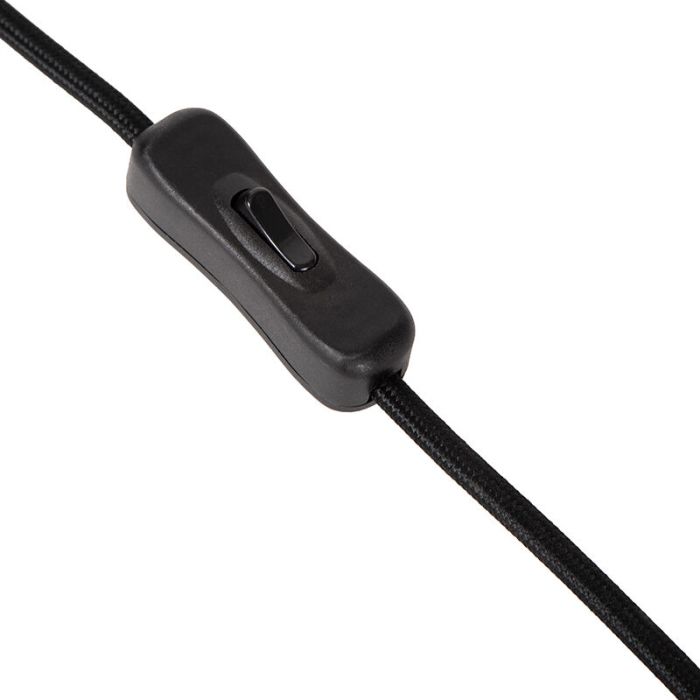 Sort bordlampe rustik, Cordulle, med brytare