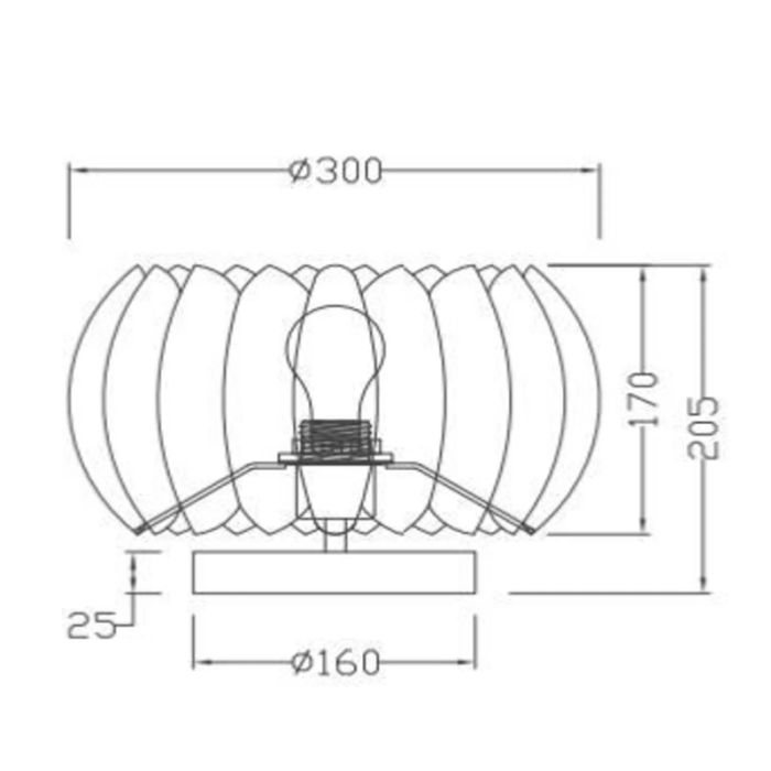 Sort bordlampe modern, Spencer, med brytare