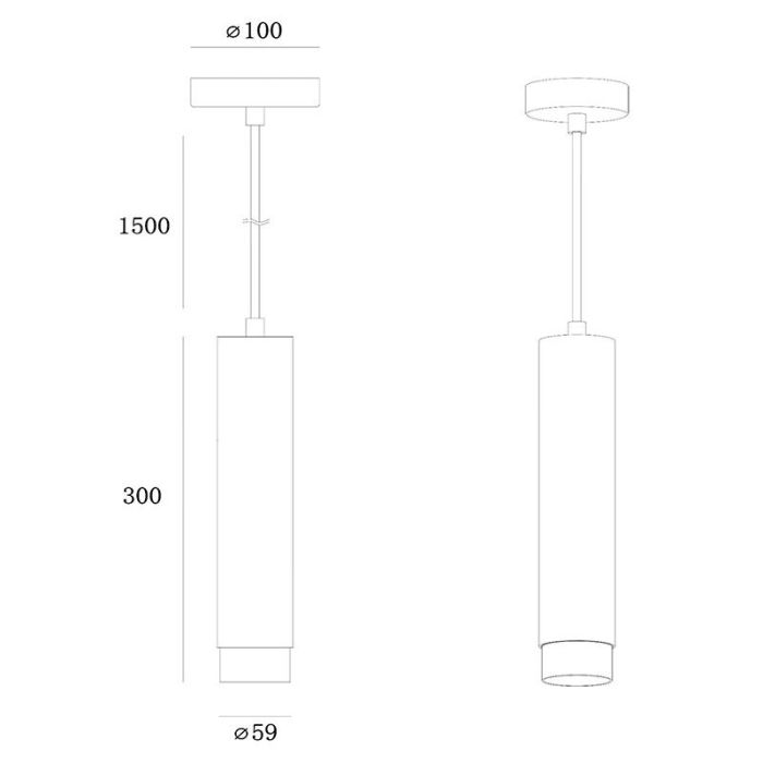 Sort pendler lampe modern, Floris