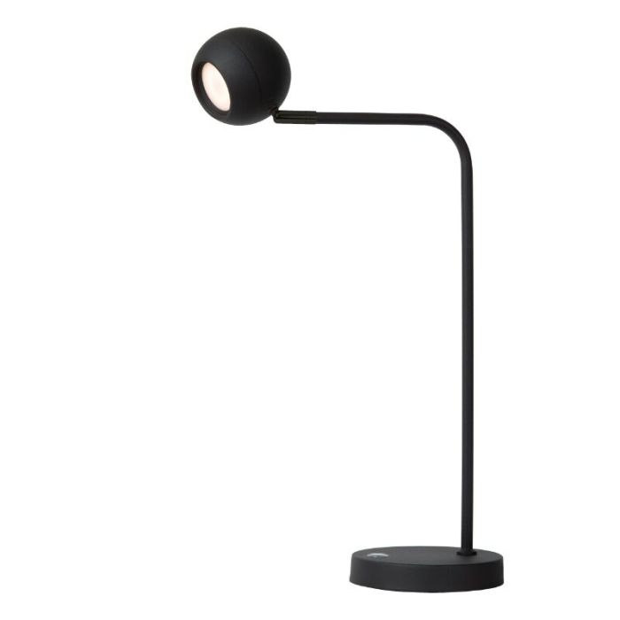 Sort genopladelige bordlampe modern, Comet, 3W, 2700K LED, med beröringsdimmer
