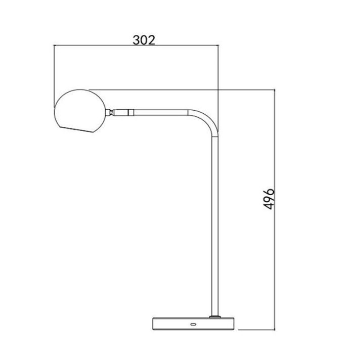 Sort genopladelige bordlampe modern, Comet, 3W, 2700K LED, med beröringsdimmer