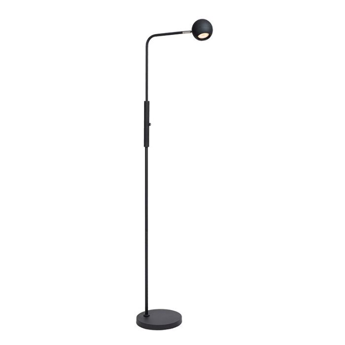Sort genopladelige gulvlampe modern, Comet, 3W, 2700K LED, med beröringsdimmer
