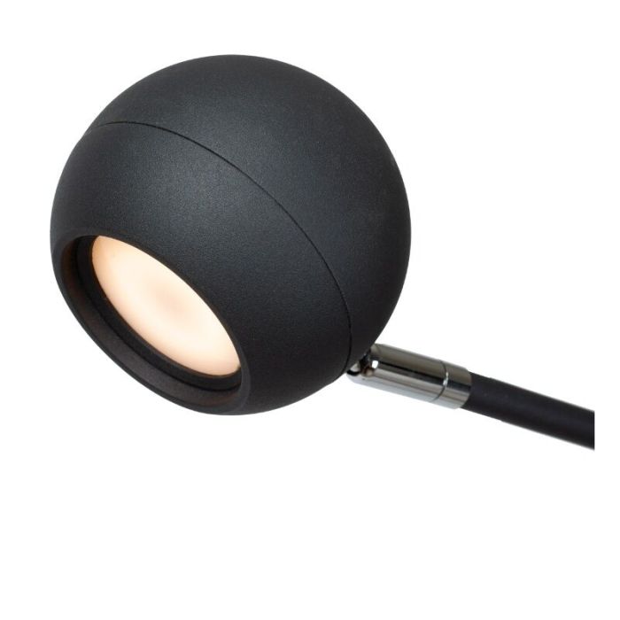 Sort genopladelige gulvlampe modern, Comet, 3W, 2700K LED, med beröringsdimmer