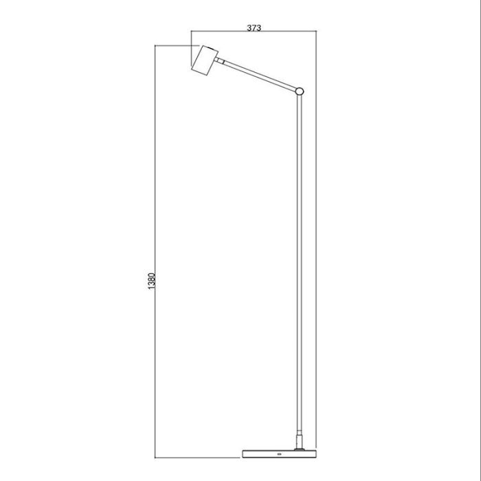 Sort genopladelige gulvlampe modern, Tipik, 3W, 2700K LED, med beröringsdimmer