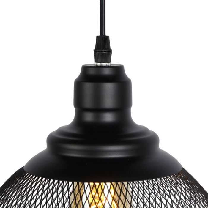 Sort pendler lampe retro, Mesh