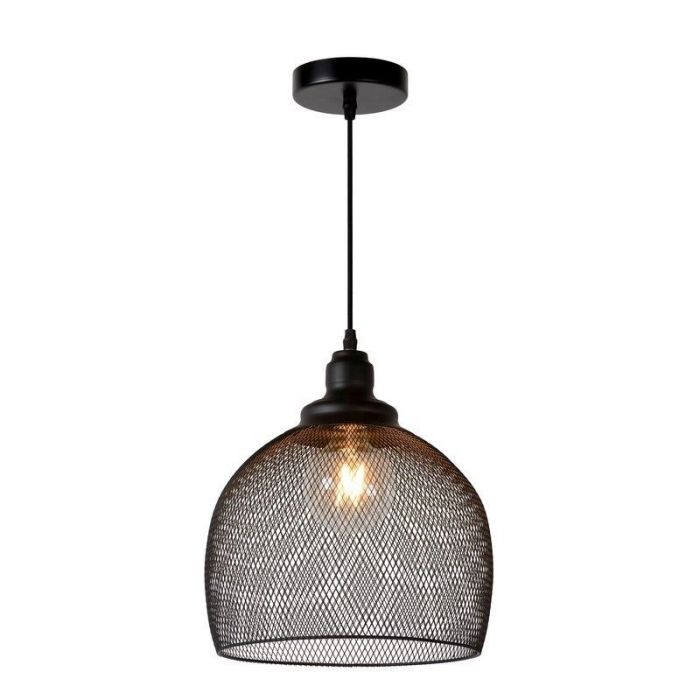 Sort pendler lampe retro, Mesh