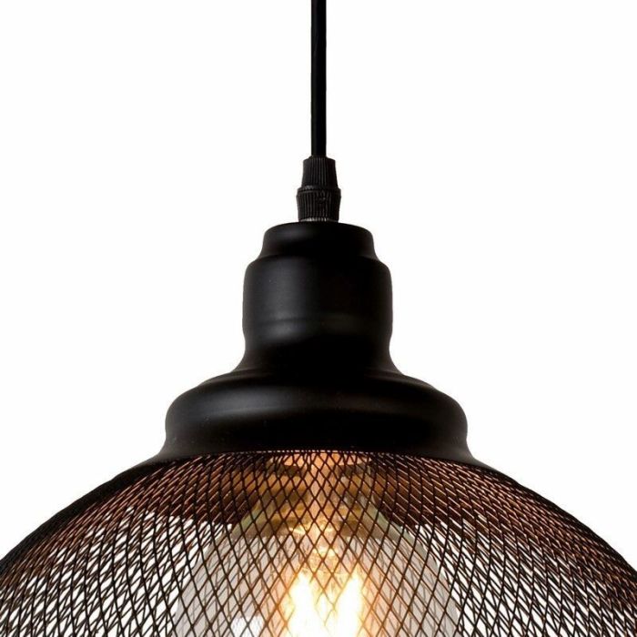 Sort pendler lampe retro, Mesh