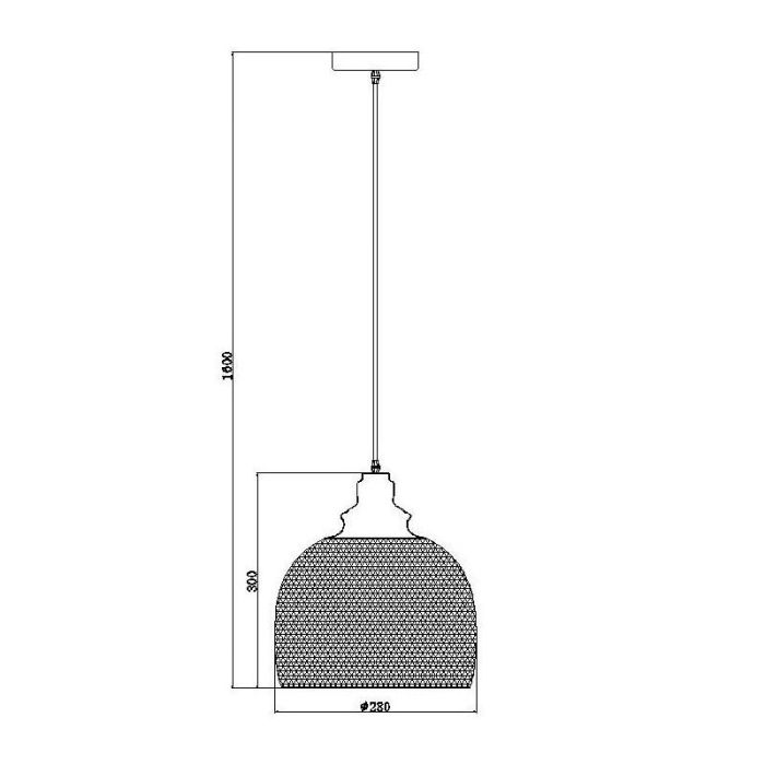 Sort pendler lampe retro, Mesh
