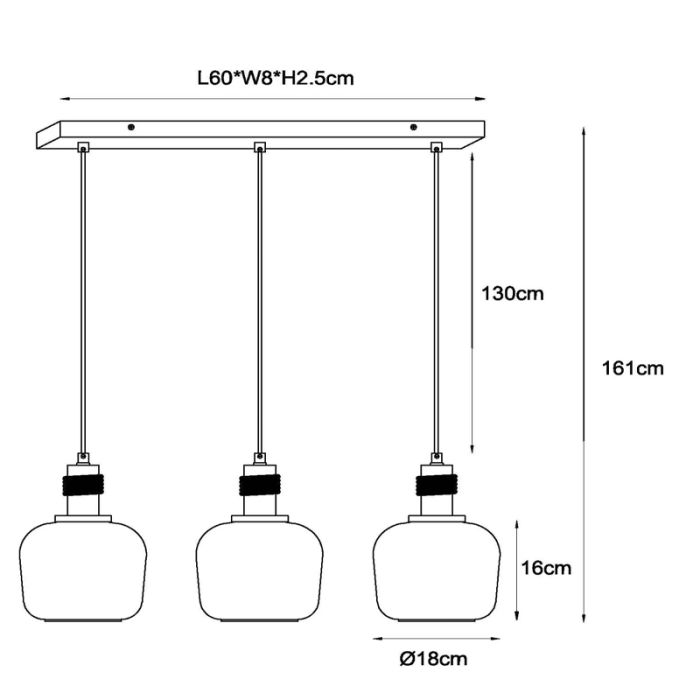 Rav pendler lampe retro, Ilona