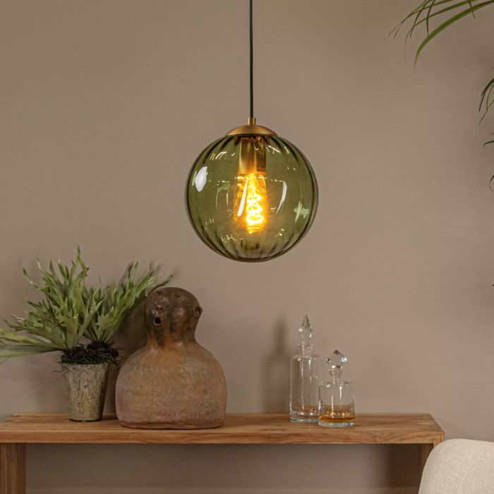 Grøn pendler lampe retro, Monsaraz
