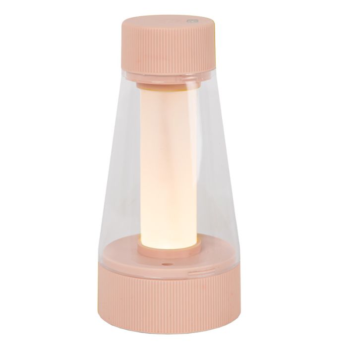 Lyserød genopladelige udendørs bordlampe modern, Lorali, 1,2W, 2700K LED, IP44, med beröringsdimmer