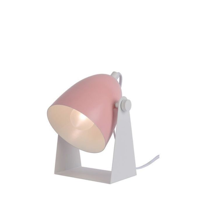Lyserød bordlampe modern, Chago, med brytare