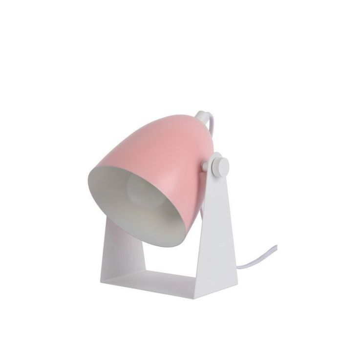 Lyserød bordlampe modern, Chago, med brytare
