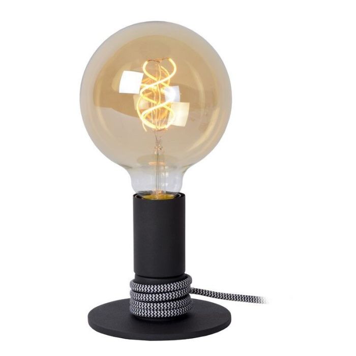 Sort bordlampe modern, Marit, med brytare