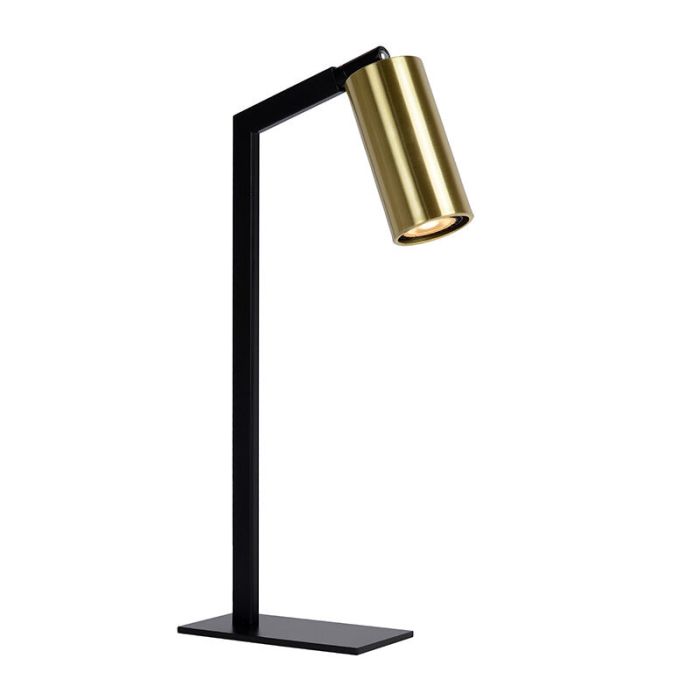Guld bordlampe modern, Sybil, med brytare
