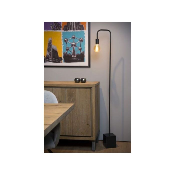 Sort gulv lampe modern, Lorin, med brytare