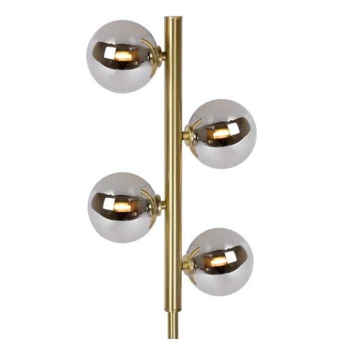 Guld gulv lampe retro, Tycho, med brytare
