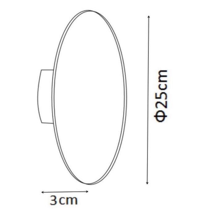 Sort væglampe modern, Eklyps led, 8W, 3000K LED