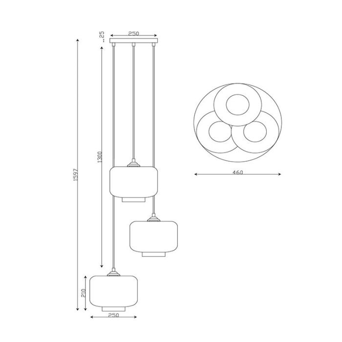 Hvid pendler lampe retro, Medine